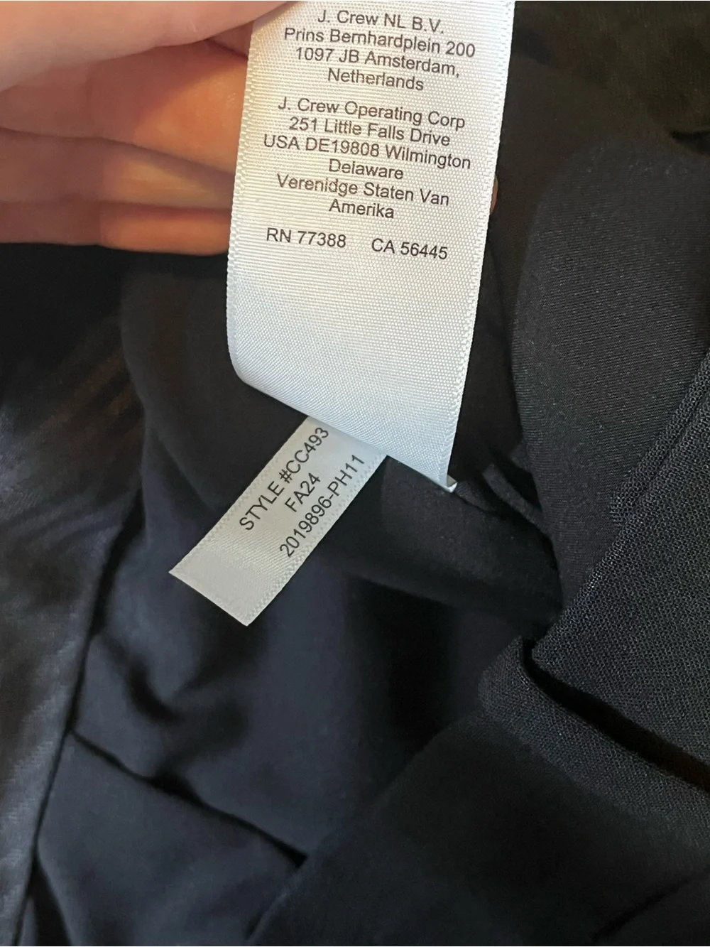 J.Crew Italian Stretch Wool Tollegno 1900 Black Dress Pants Women 2 Office